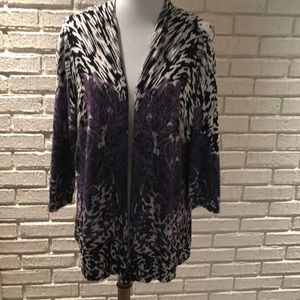Chico’s Sweater/ Cardi Multicolor Print - SZ 3 LN